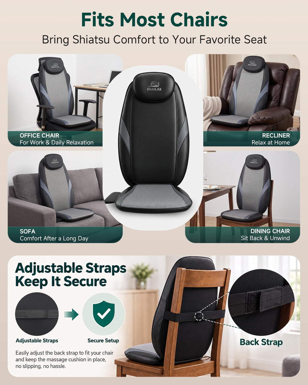 Shiatsu Back Massager with Heat V7202