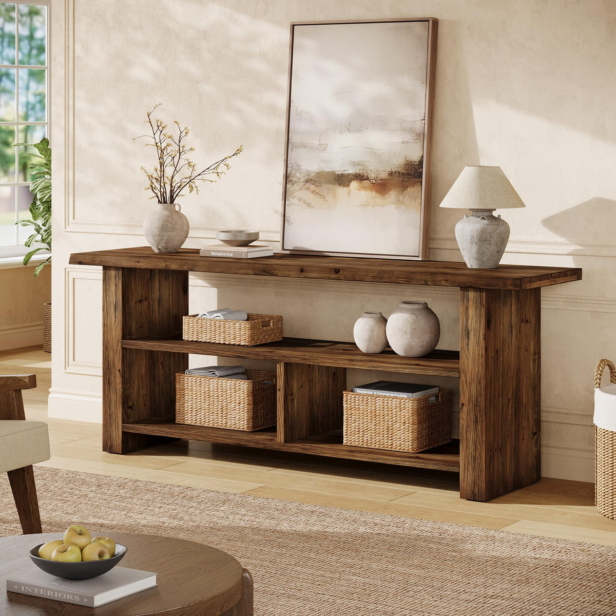 Dark Brown Solid Wood TV Stand T1288