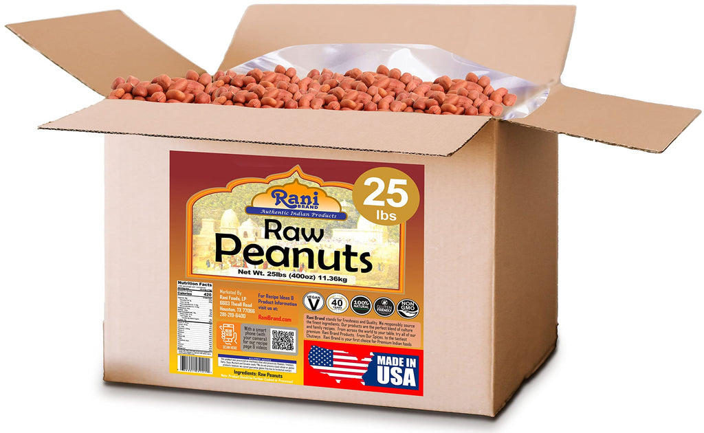 Raw Whole Peanuts With Skin 25lbs Bulk Box J755