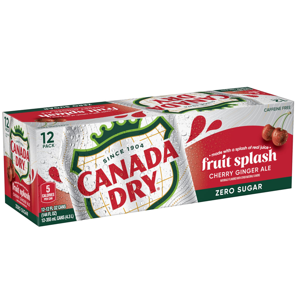 Zero Sugar Cherry Ginger Ale Soda, 12 fl. oz. Cans, 12 Pack N918020