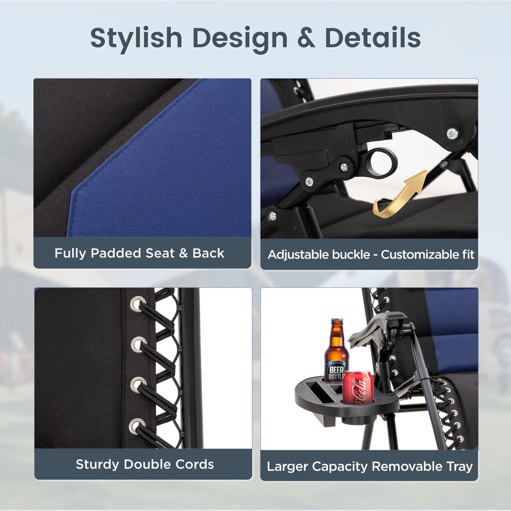 Zero Gravity Chairs Set of 2 Navy D706231