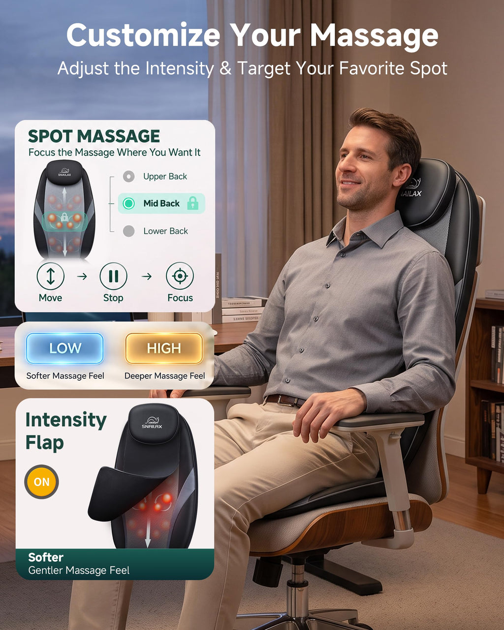 Shiatsu Back Massager with Heat V7202