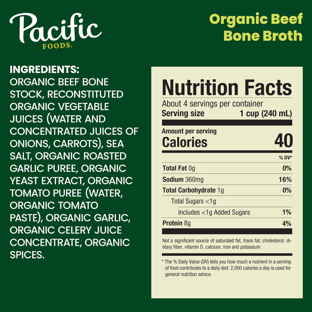 Organic Beef Bone Broth 32 oz Carton Pack of 4 V510614