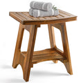 18" Teak Shower Bench with Storage Shelf Y751
