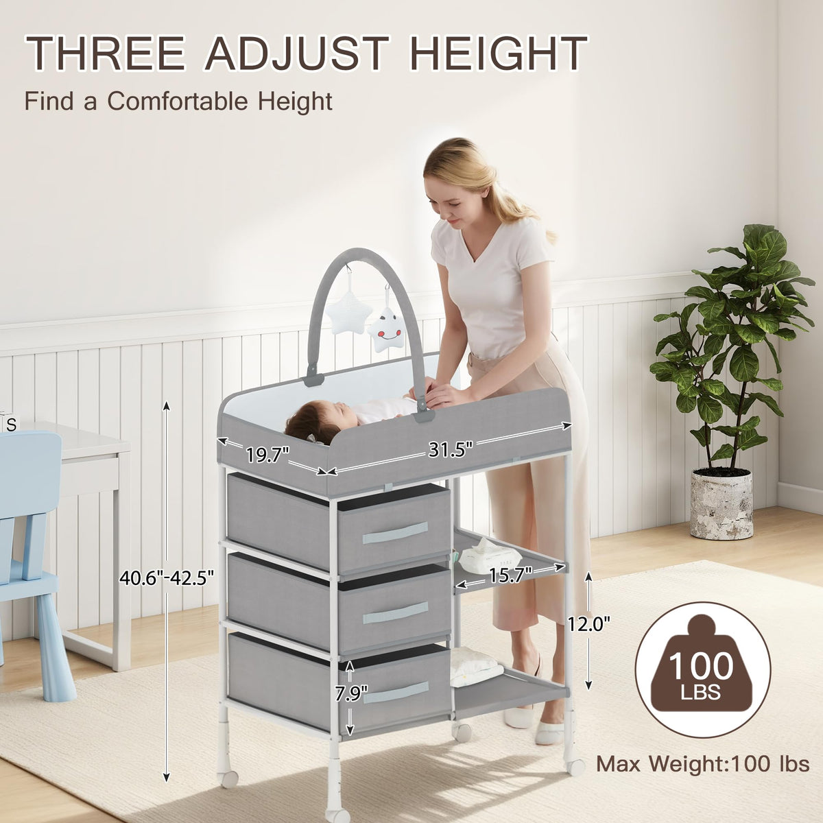 Portable Diaper Station with Waterproof Pad L346836