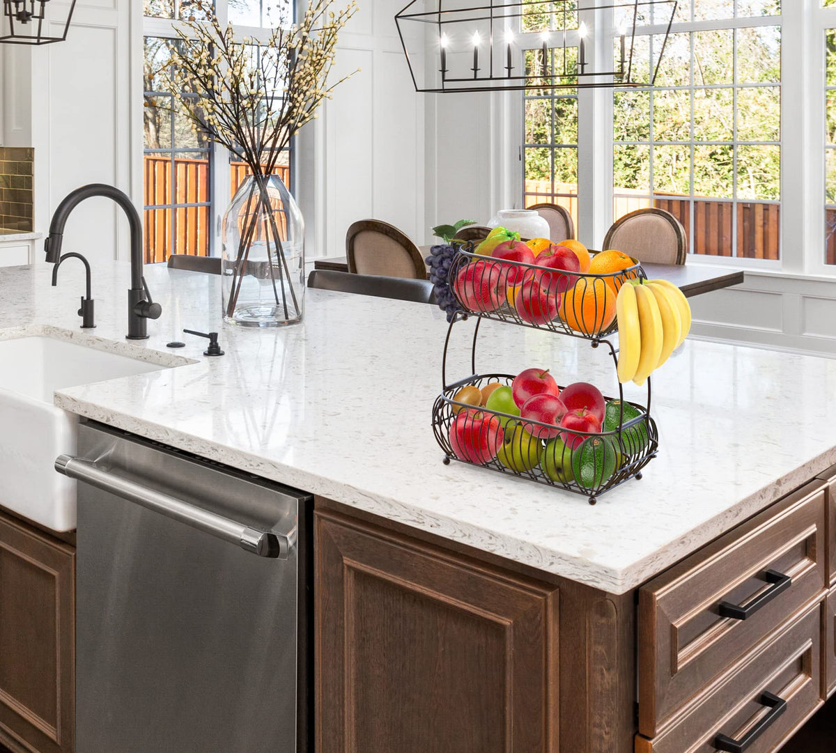 2-Tier Countertop Fruit Basket Holder W523