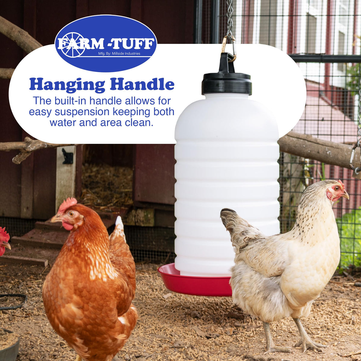 7 Gallon BPA-Free Plastic Hanging Chicken Waterer A62068