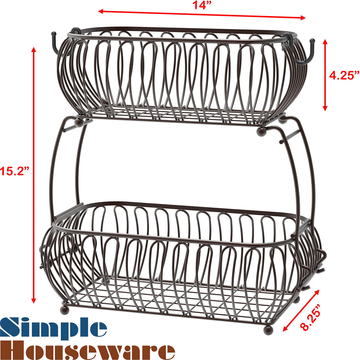 2-Tier Countertop Fruit Basket Holder W523