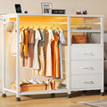 White 3 Drawer Dresser with Hanging Rack M671750