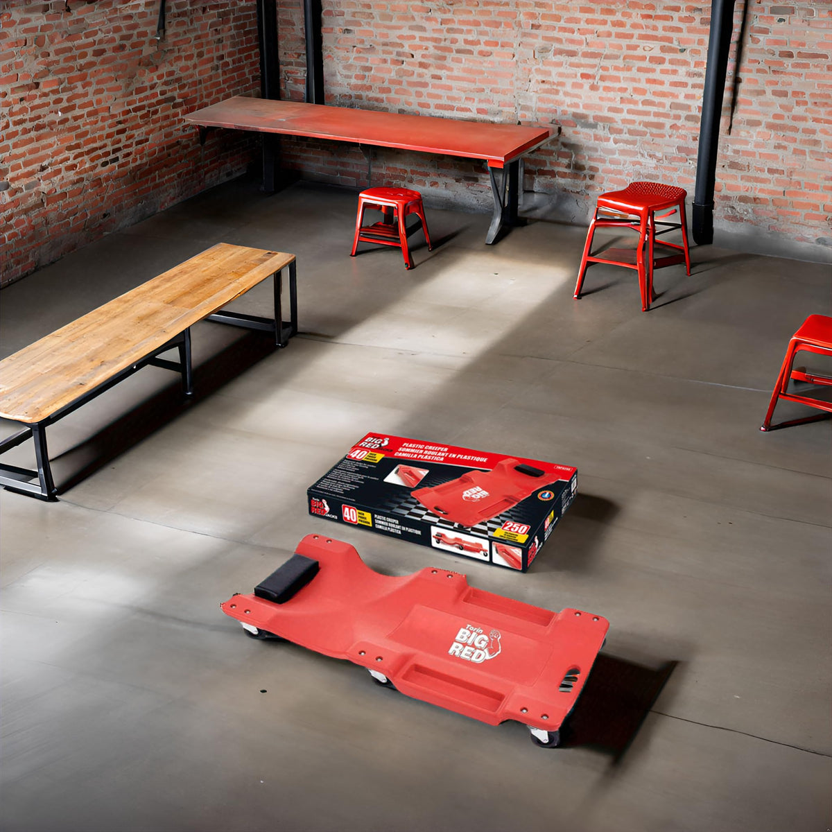 Rolling Garage Creeper with Padded Headrest and 6 Casters H715462