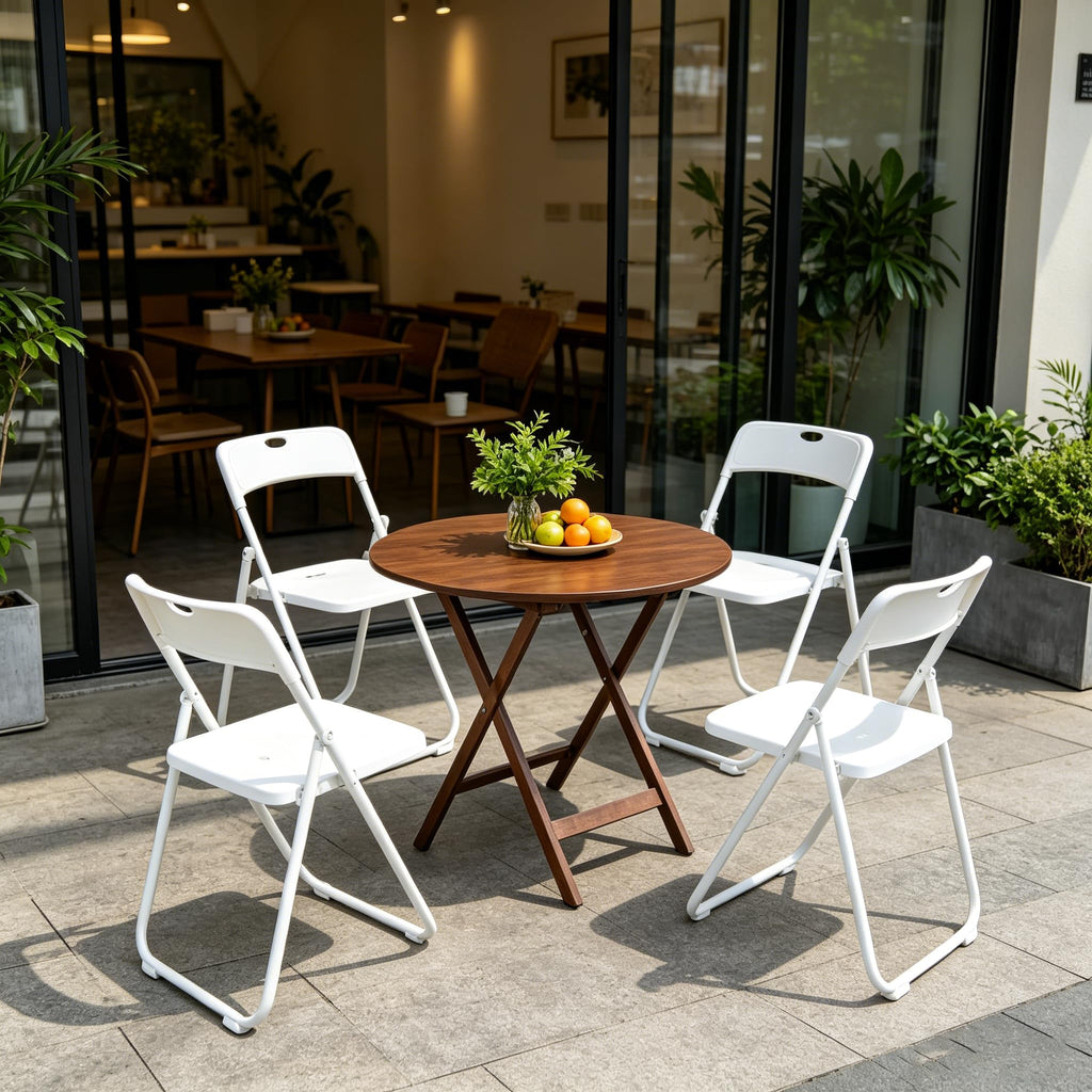 10 Pack White Plastic Folding Chairs L308