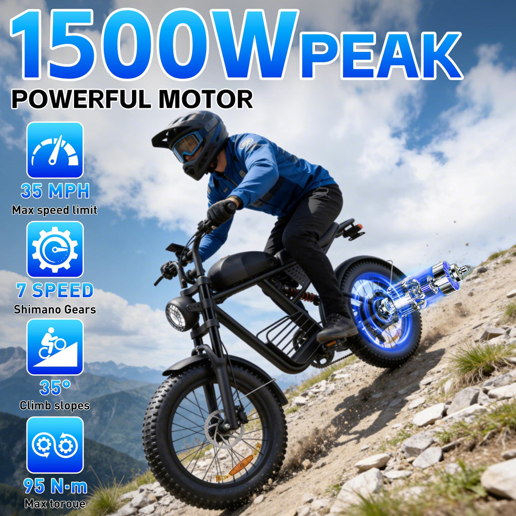 Electric Bike 1500/2000/3000 Peak 30-37MPH I29424