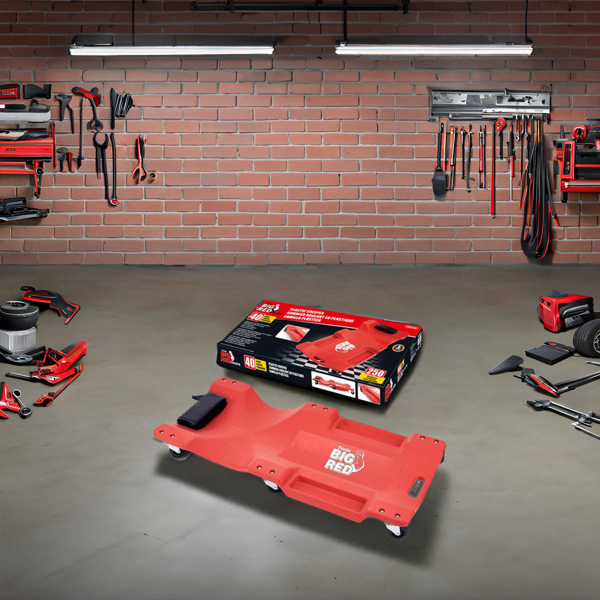Rolling Garage Creeper with Padded Headrest and 6 Casters H715462