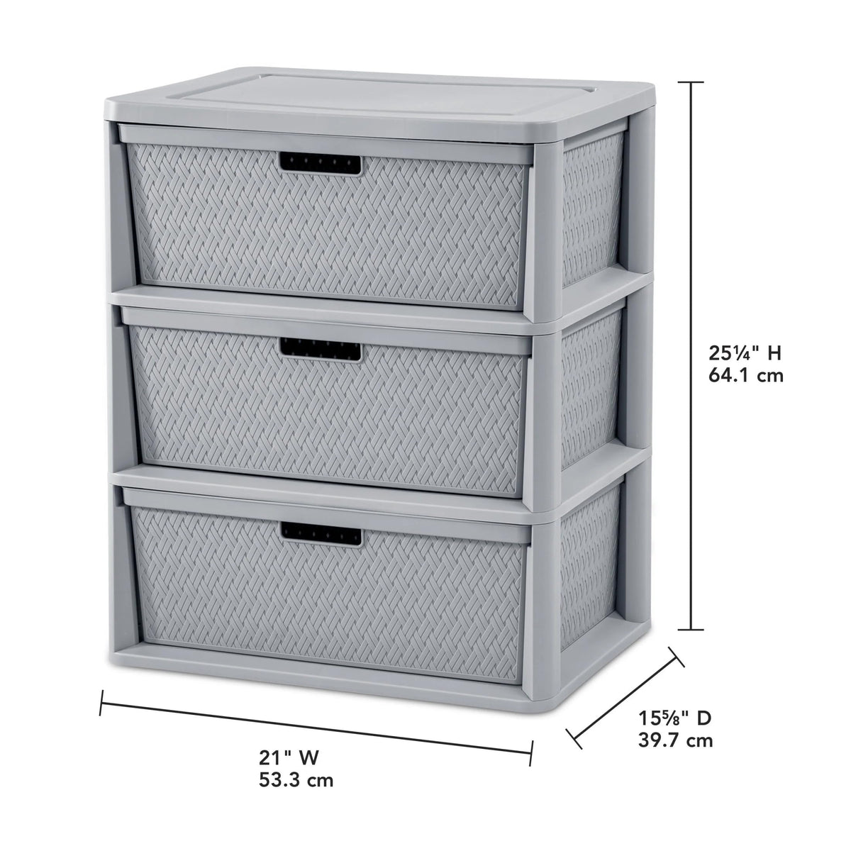 Gray 3 Drawer Storage Tower Y6145