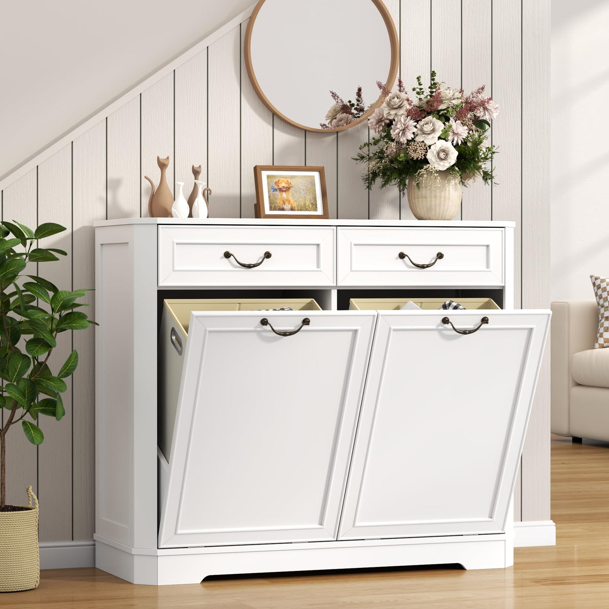 Double Tilt Out Laundry Hamper Cabinet F32511