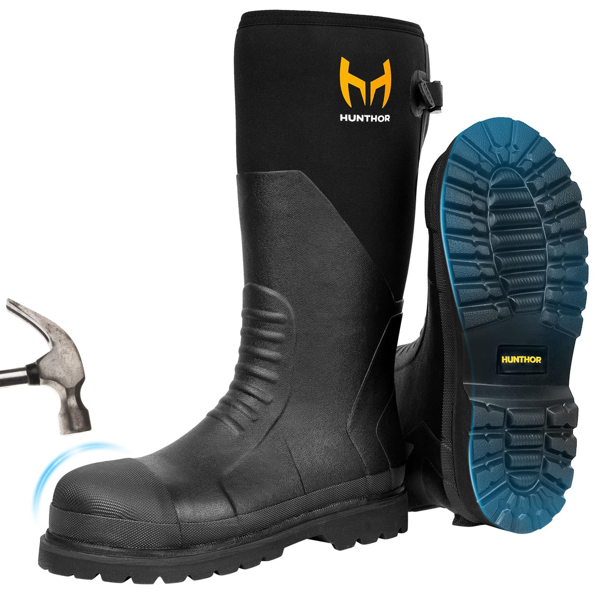 Steel Toe Rubber Work Boots with Steel Shank U62882