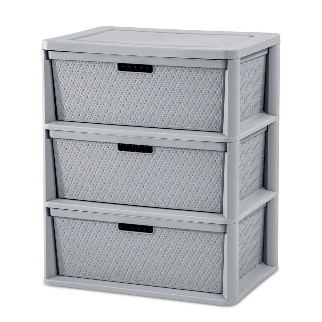 Gray 3 Drawer Storage Tower Y6145