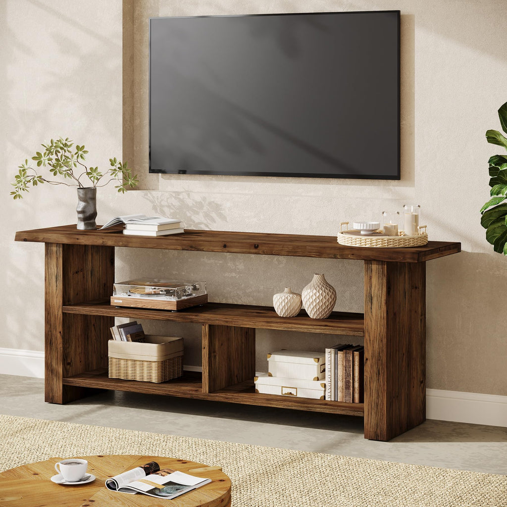 Dark Brown Solid Wood TV Stand T1288
