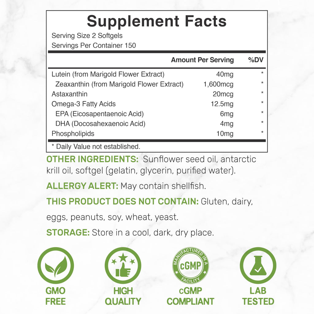 Lutein and Zeaxanthin 40mg 300 Softgels R7799