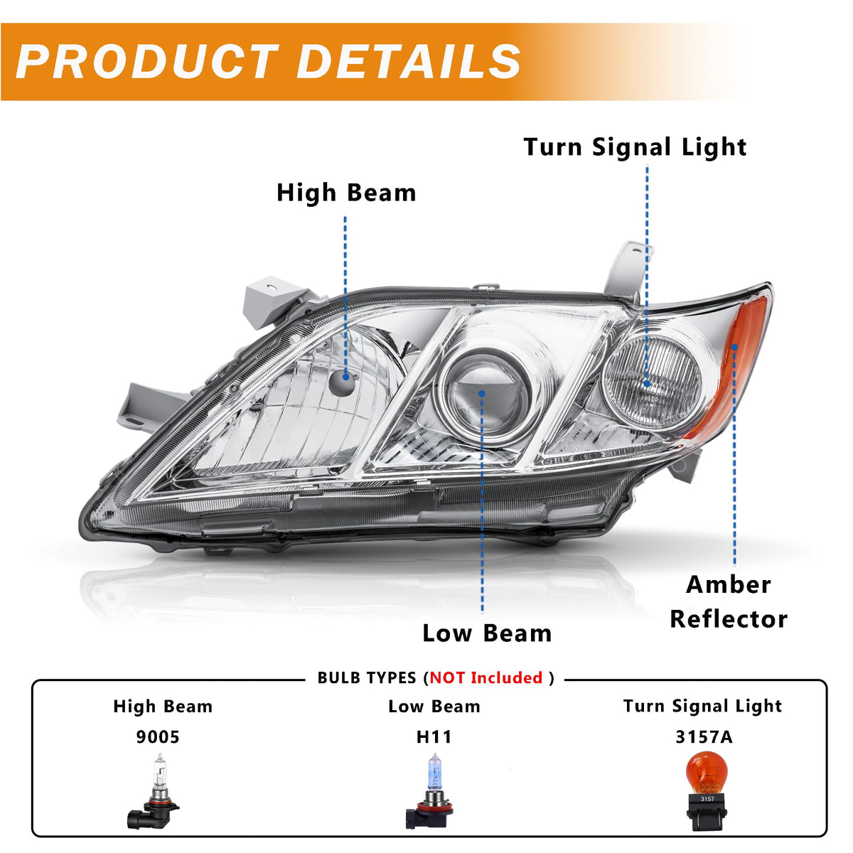 Headlight Assembly for Toyota Camry O7877