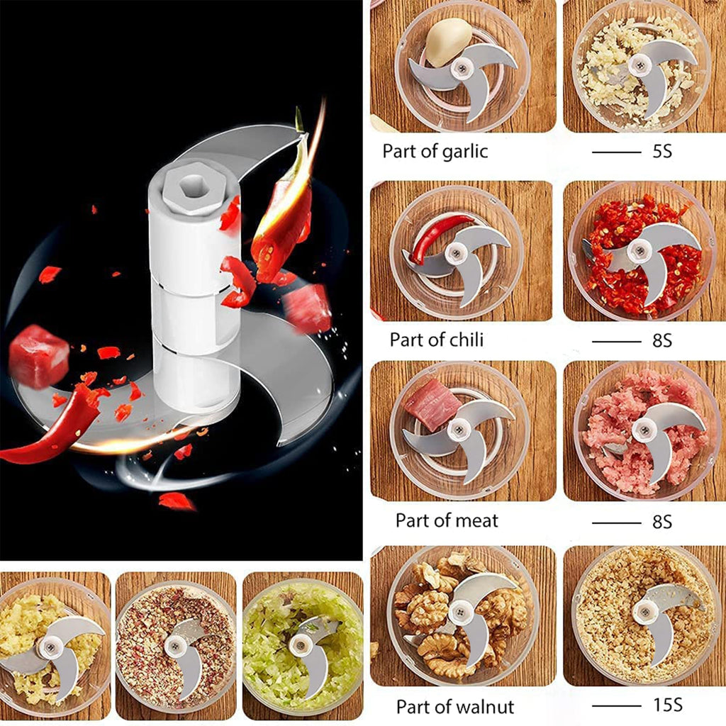 White 3 Cup USB Rechargeable Portable Electric Garlic Crusher F995521
