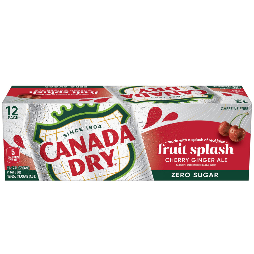 Zero Sugar Cherry Ginger Ale Soda, 12 fl. oz. Cans, 12 Pack N918020