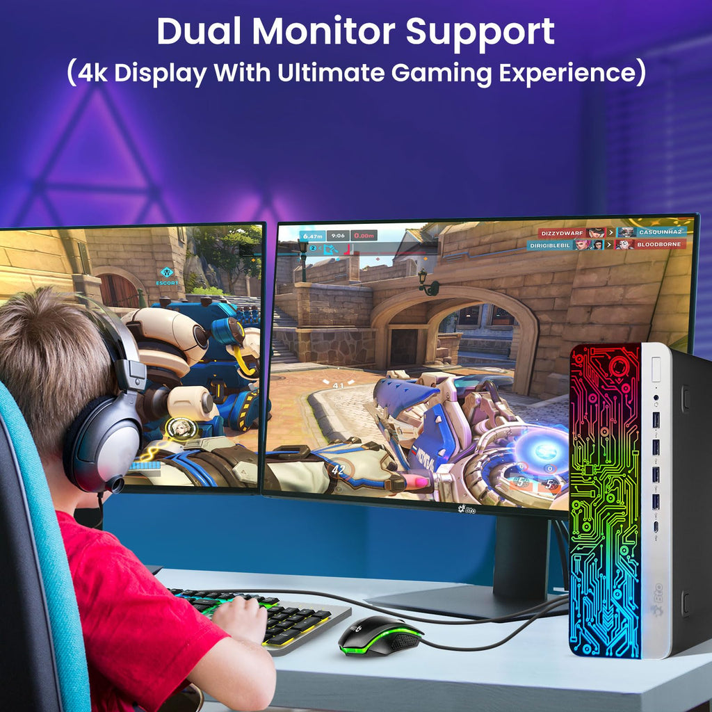 Intel Core i5 16GB DDR4 1TB SSD GT 1030 Gaming Desktop PC with 24 Inch Monitor S809