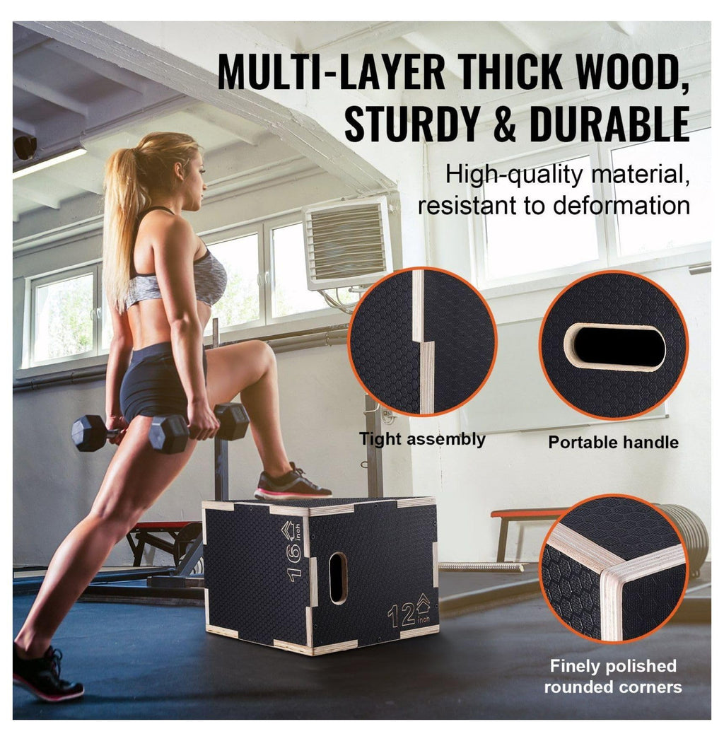 16/14/12 Inch Wooden Plyometric Jump Box I82185