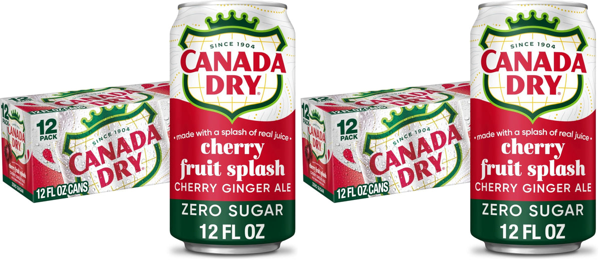 Zero Sugar Cherry Ginger Ale Soda, 12 fl. oz. Cans, 12 Pack N918020