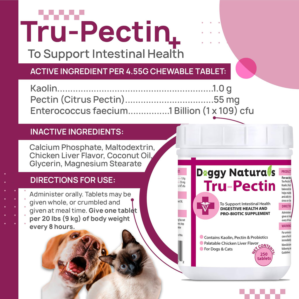 250 Tablets Chicken Liver Flavor Anti-Diarrheal for Dogs & Cats W37549