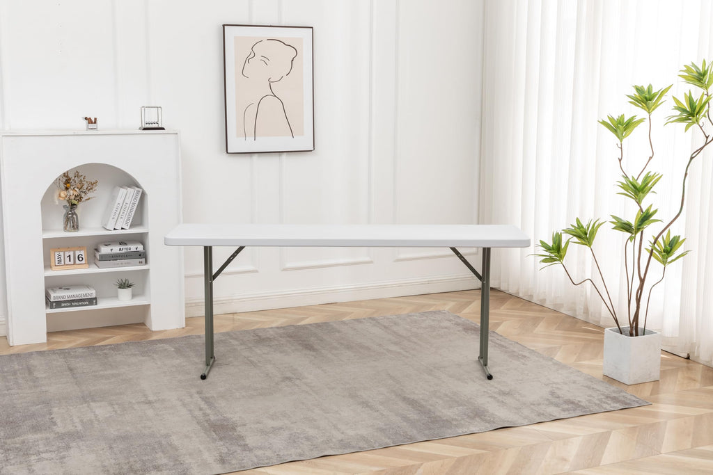 72" White Plastic Folding Seminar Table K911975