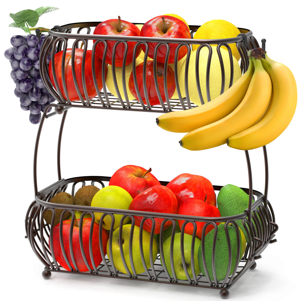 2-Tier Countertop Fruit Basket Holder W523