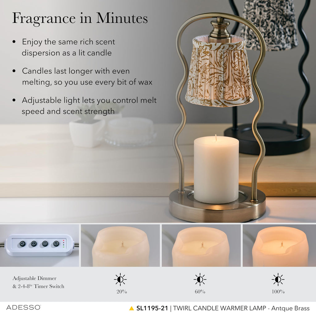 Flameless Candle Warmer Lamp with Adjustable Timer & Dimmable Light F65533