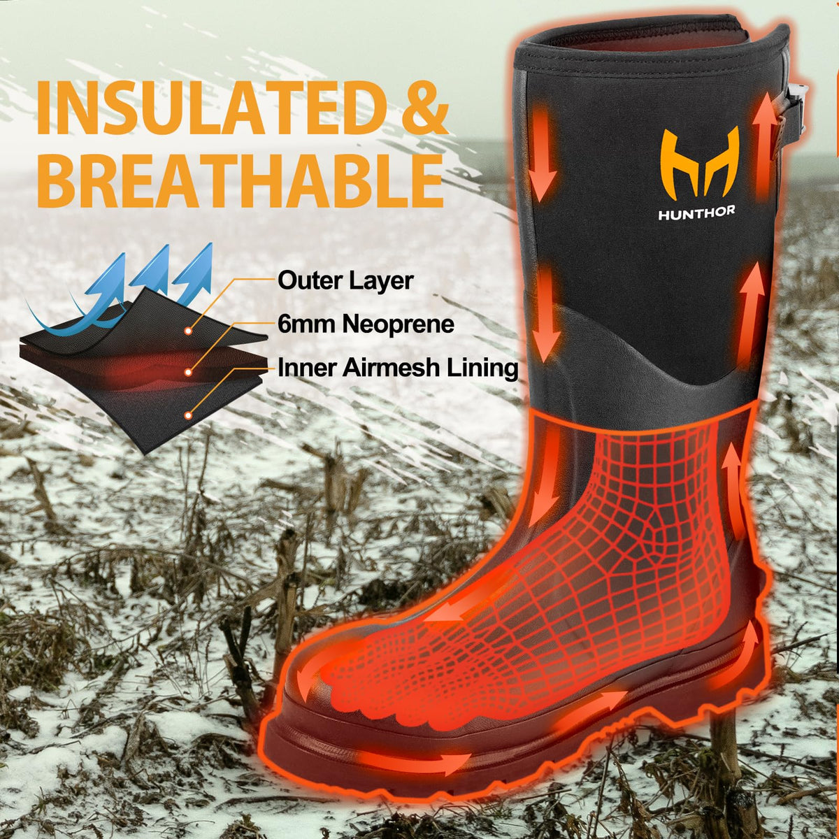 Steel Toe Rubber Work Boots with Steel Shank U62882