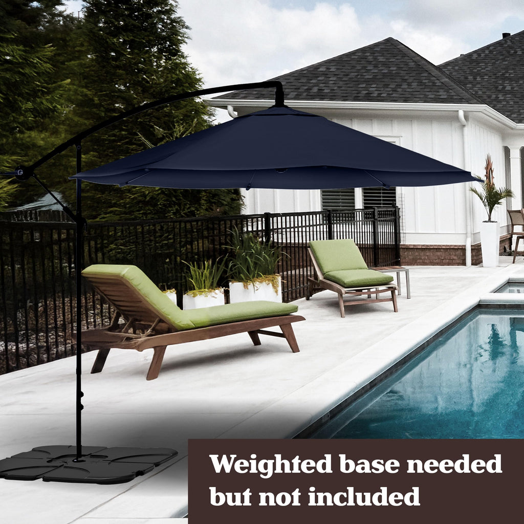 10 Ft Offset Cantilever Patio Umbrella with Cross Base T781