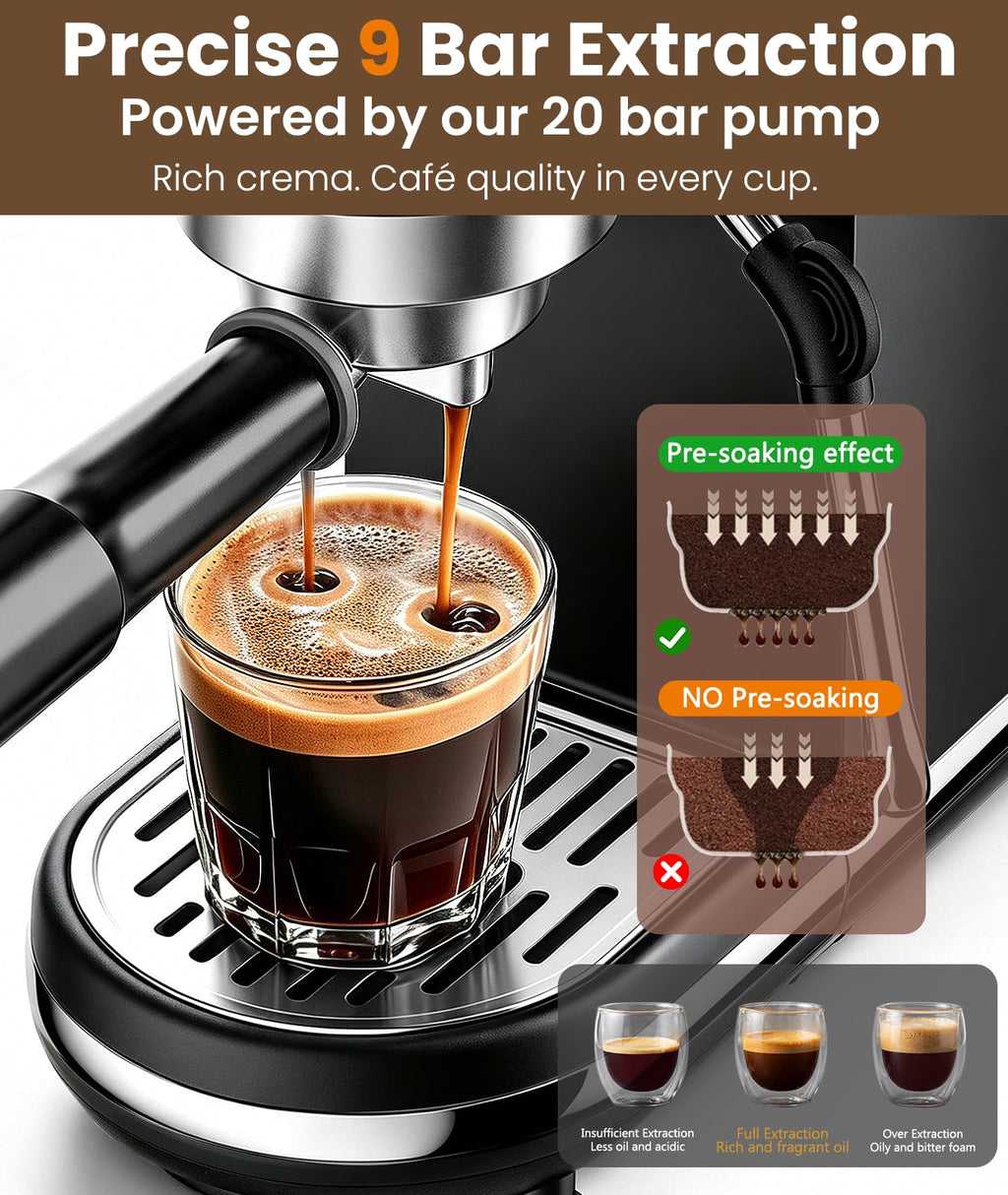 20 Bar Espresso Coffee Machine with Milk Frother R79580