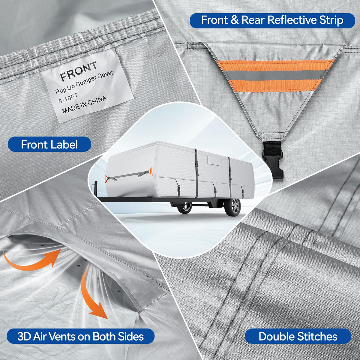 14'-16' Waterproof Oxford Fabric Camper Cover Y4186