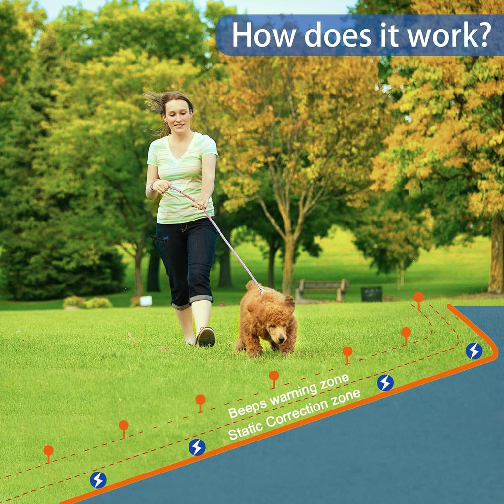In-Ground Electric Dog Fence System with Waterproof Training Collar C88367