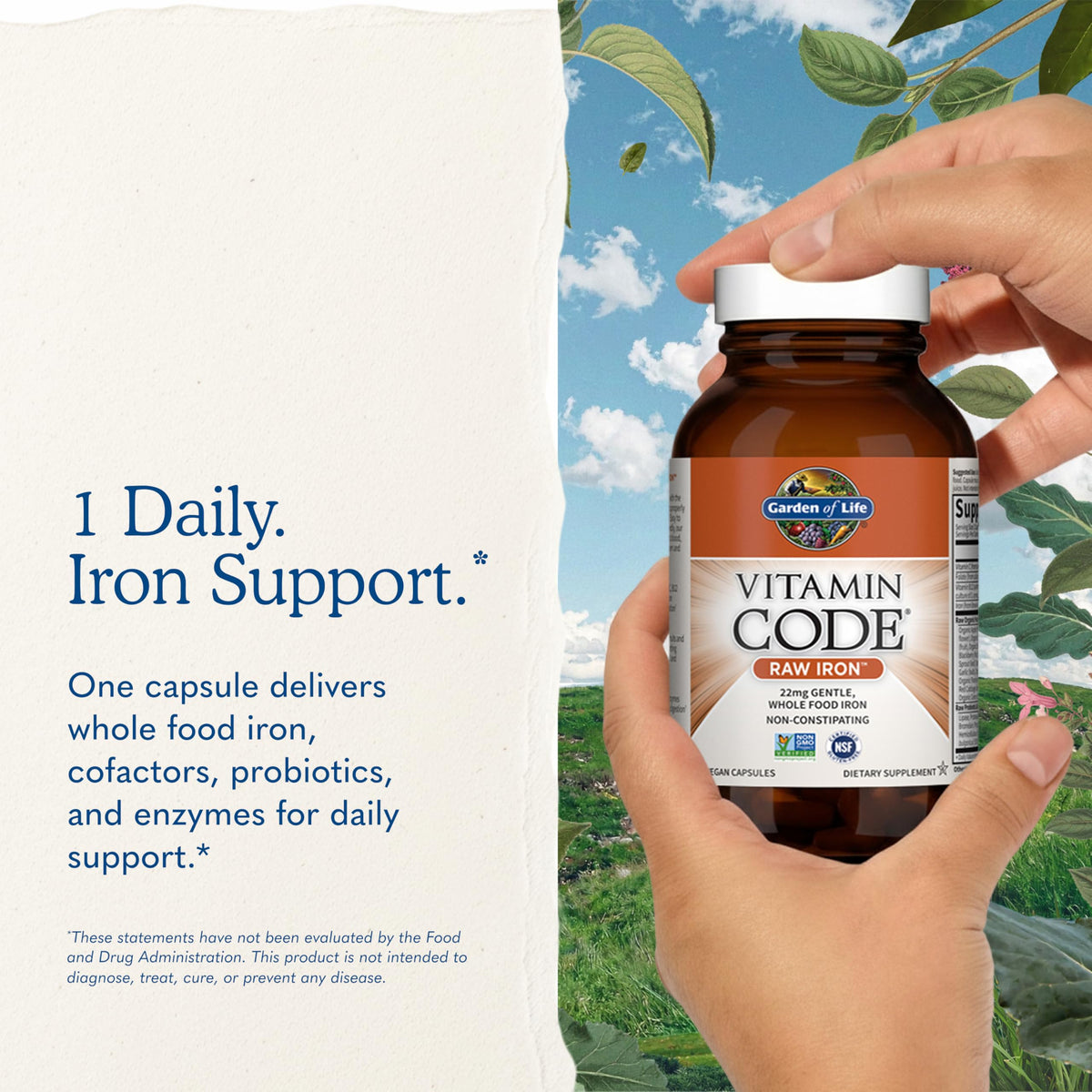 Vitamin Code Raw Iron Supplement, 30 Capsules B421