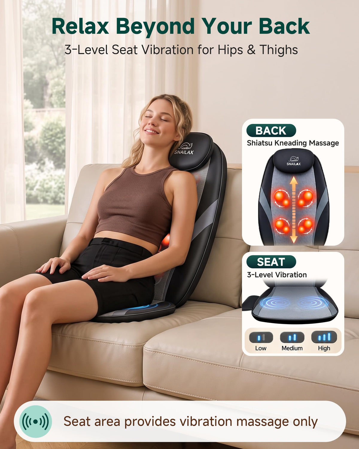 Shiatsu Back Massager with Heat V7202