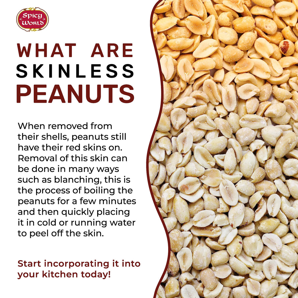 Blanched Raw Unsalted Skinless Peanuts 4 Pound E891