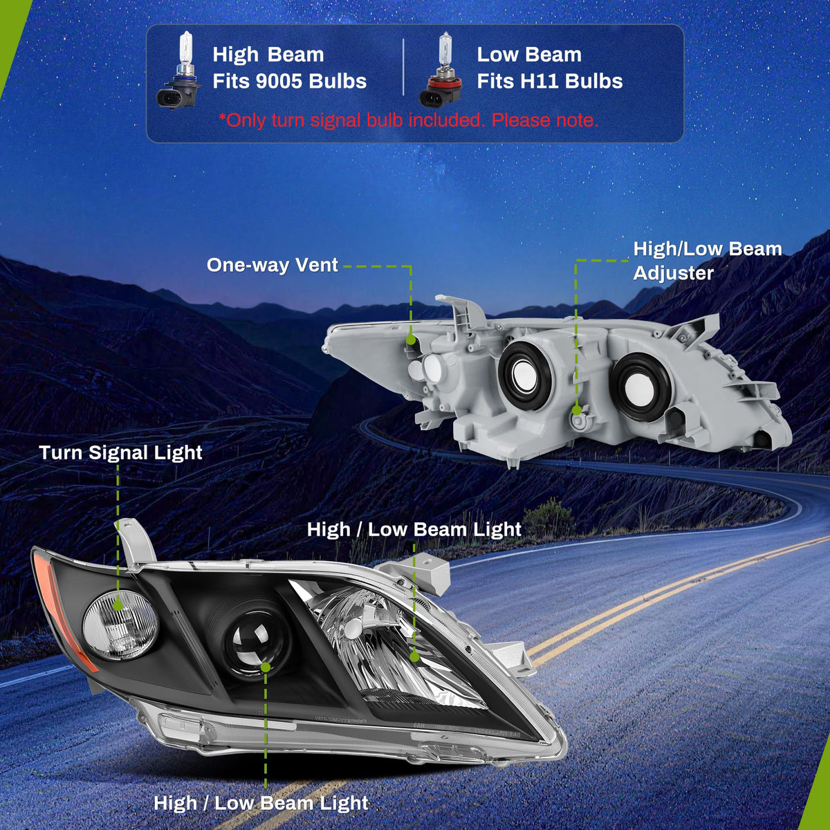 Headlights for Toyota Camry 2007-2009 R768292