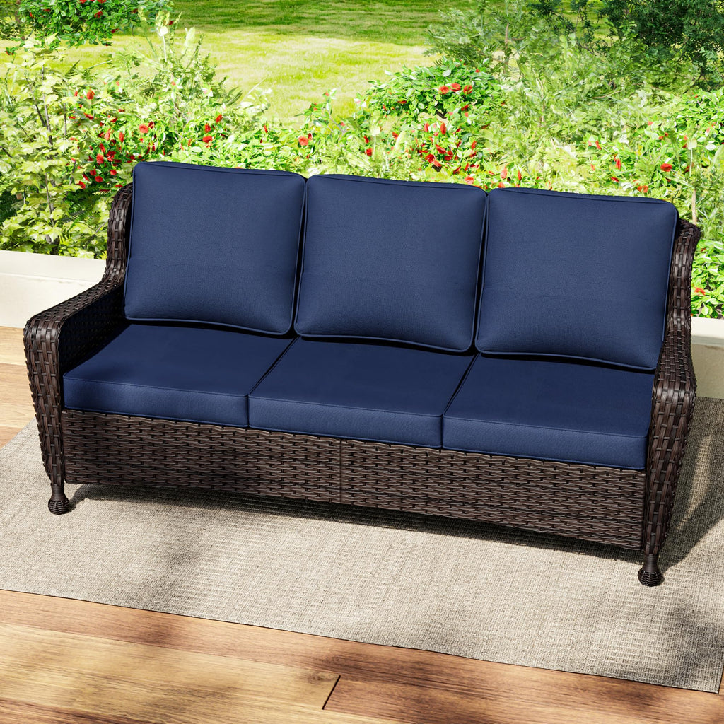 3-Seater Wicker Sofa with Removable Cushions O67004