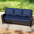 3-Seater Wicker Sofa with Removable Cushions O67004