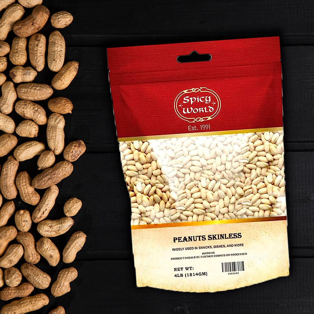 Blanched Raw Unsalted Skinless Peanuts 4 Pound E891