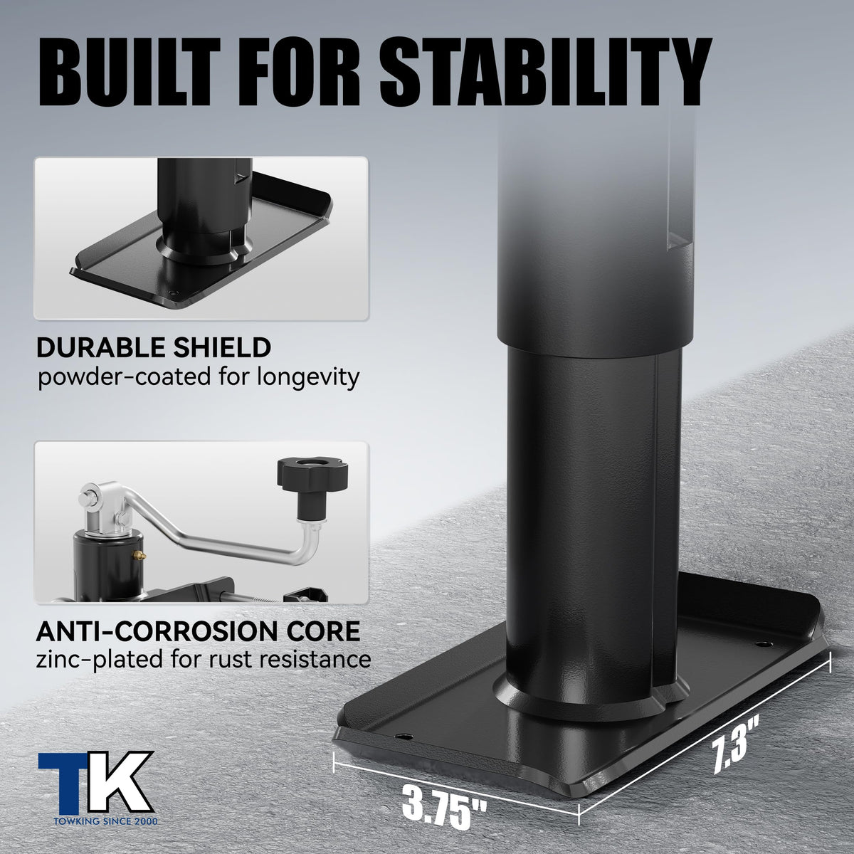 2000 lbs 10in Lift Compact Boat Trailer Jack T1515