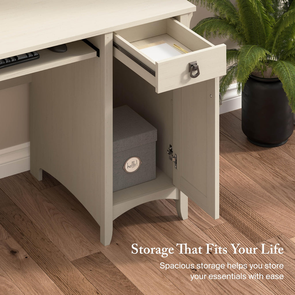 Small Computer Desk with Hutch V33001