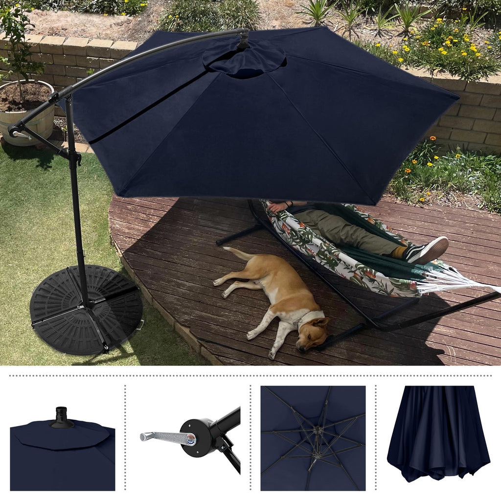 10 Ft Offset Cantilever Patio Umbrella with Cross Base T781