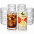 Set of 6 Vintage Hobnail Drinking Glasses, 13 oz Clear Embossed Glassware K587950