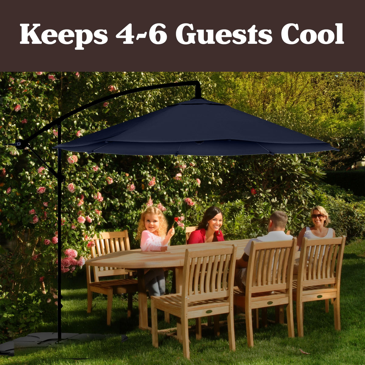 10 Ft Offset Cantilever Patio Umbrella with Cross Base T781